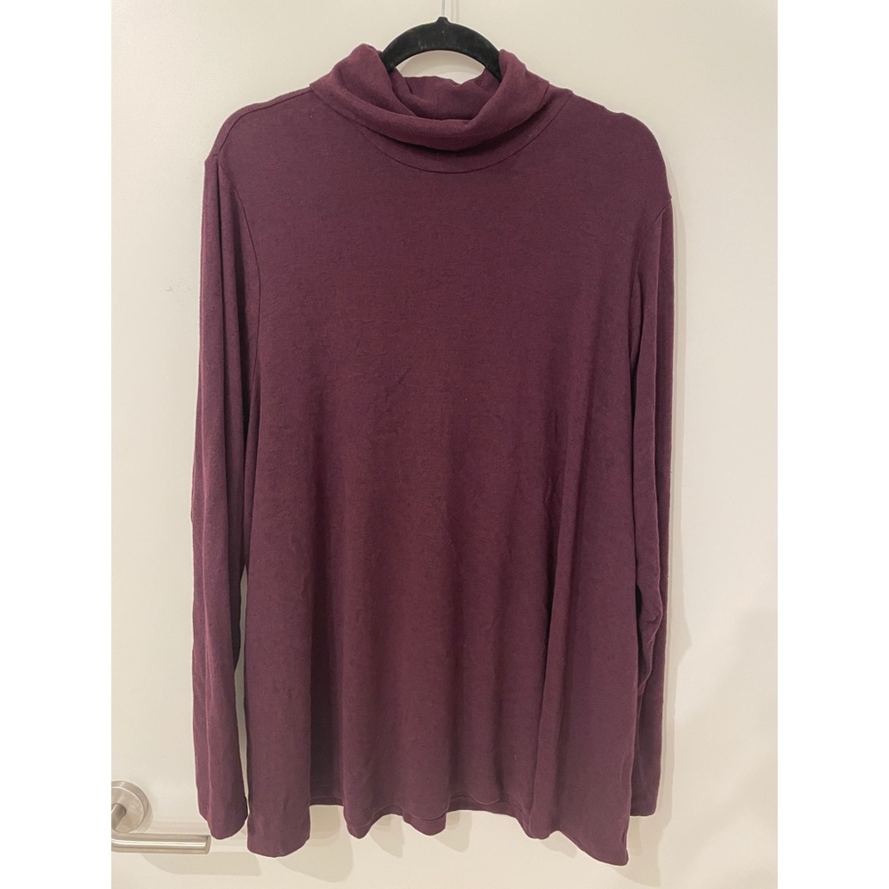 Lane Bryant Womens Plus Size 22/24 3X Burgundy Purple Turtleneck Sweater